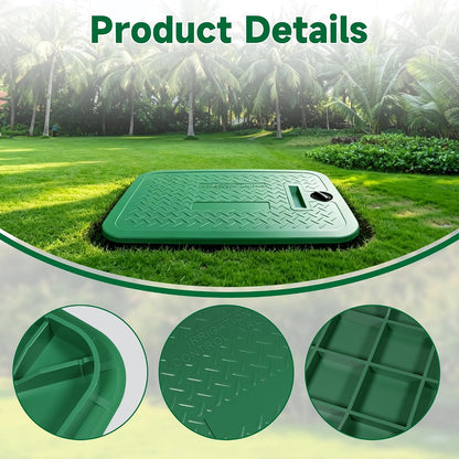 12 x 17 Inch Irrigation Valve Box Cover, Rectangular Sprinkler Valve Lids with Plug,Replacement for Irrigation Valve Box, Sprinkler Valve Box, Irrigation & Sprinkler Box (1)