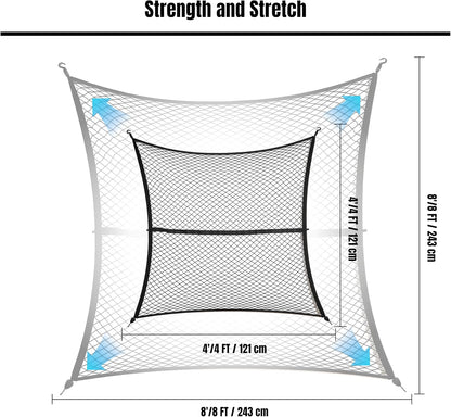 Cargo Net for Pickup Truck Bed, Truck Bed Netting for Cargo, 4' x 4' Bungee Net Stretches to 8' x 8' Truck Bed Cargo Net for Pickup Trucks Trailers