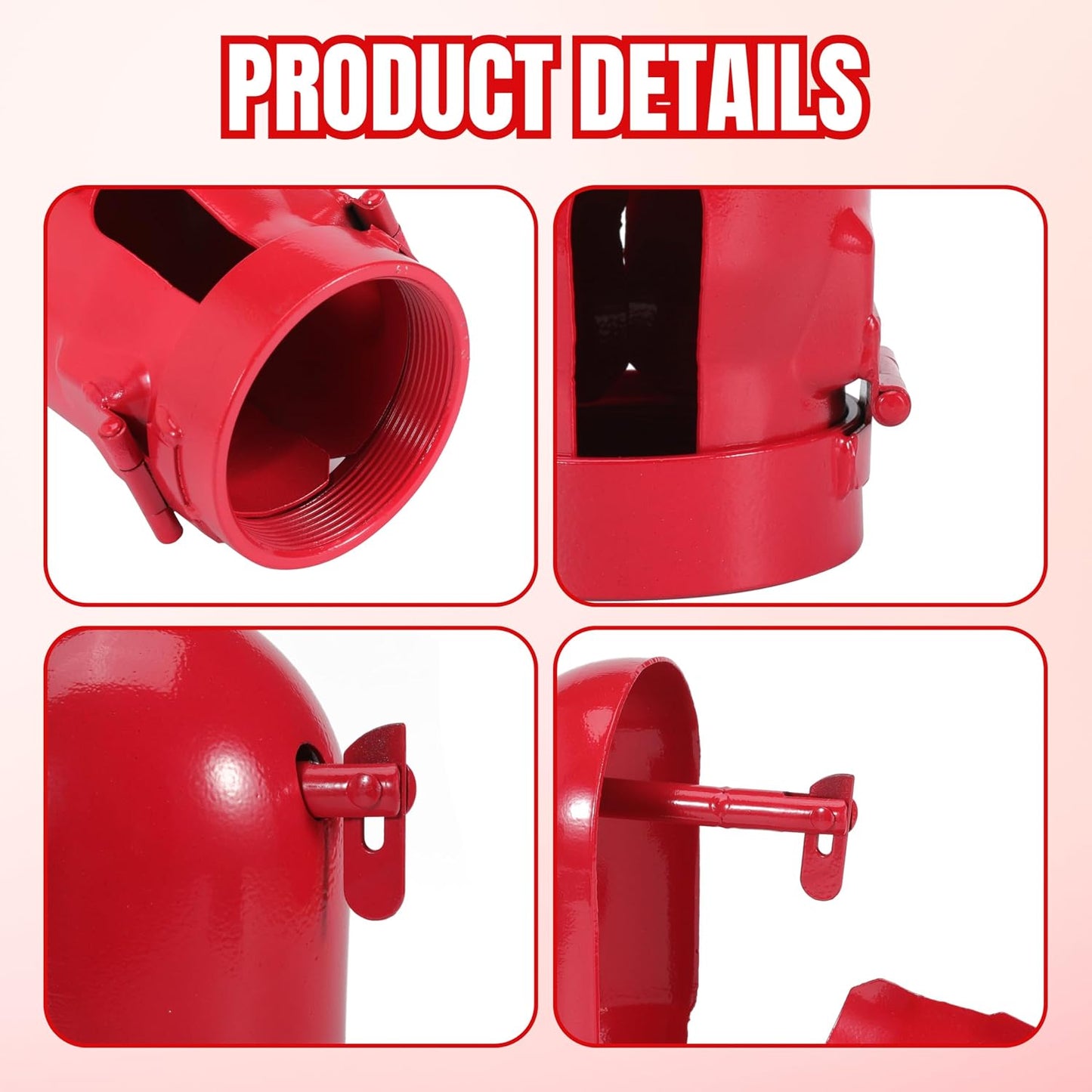 Acetylene Cylinder Regulator Protector Safety Cap High Pressure Gas Cylinder Tank Valve Protection Cap 3-1/8 x 11 Fall-Proof Design Compatible with GT-11, Red