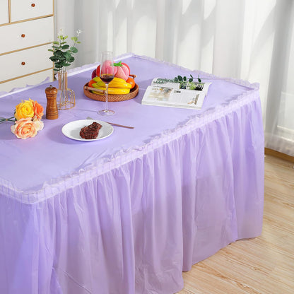 5 Pack Plastic Table Skirts for Rectangle Tables with 5 Pack Table Cloths, Blue Tableskirts and 54" x 108" Tablecloths, Disposable Tablecloth Skirt Covers for Party Birthday Baby Shower