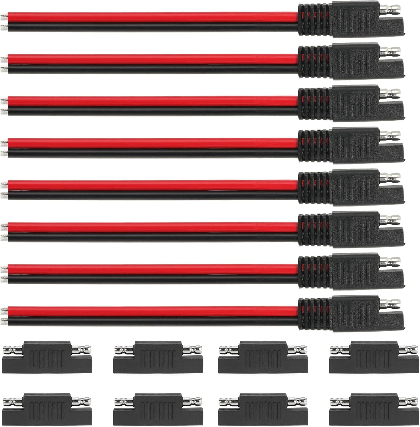 1FT 14AWG SAE Extension Cable, 14 Gauge SAE Connector Cable 14 AWG 2 Pin SAE Quick Disconnect for Solar RV Automotive, 4PCS