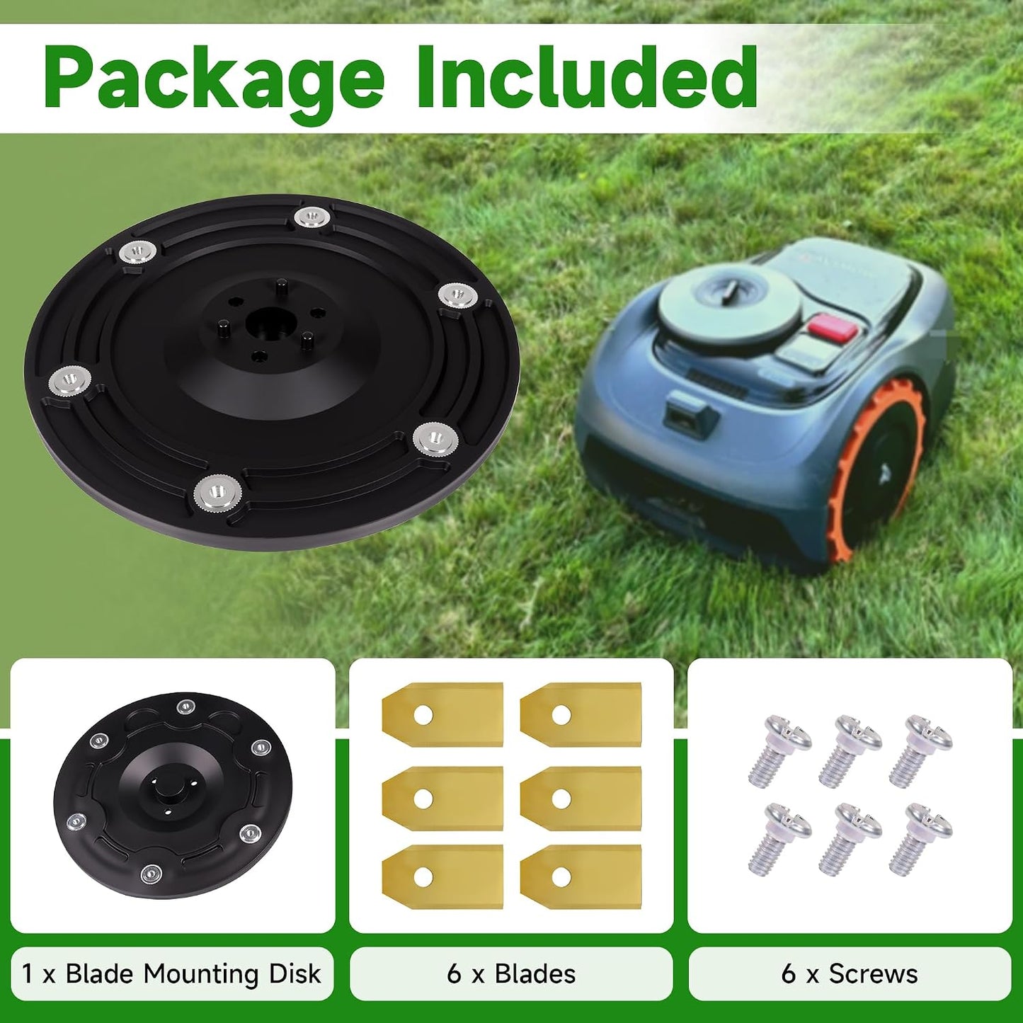 Blade Mounting Disk for Segway for Navimow i105N i108N i110N for i-Series Robotic Lawn Mower with 6Pcs Blades