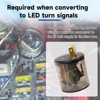 LED Flasher Relay 2 Pin 12V Electronic LED Turn Signal Flasher Blinker Relay 2-terminal for Cars Trucks Motorcycles, Two Prong Round (4pcs 2-pin, Without Ground Wire)