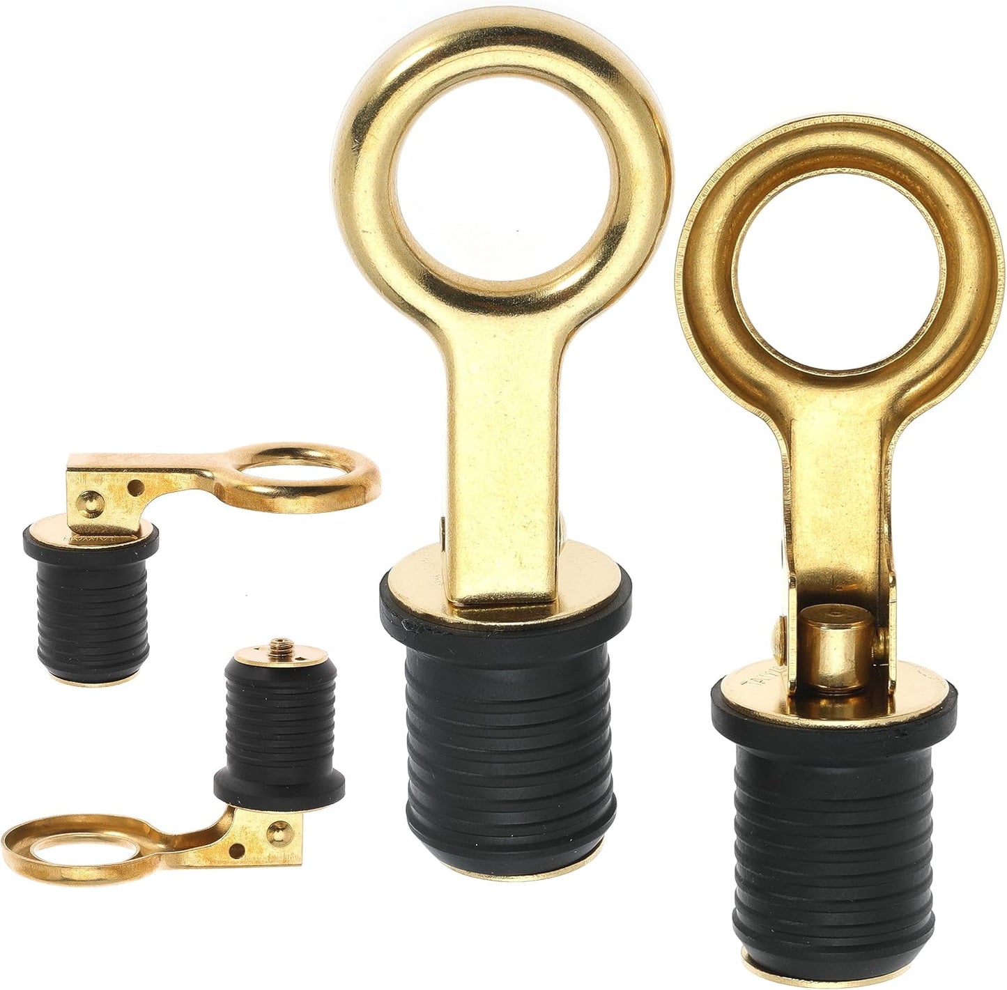 2 Pcs Boat Plug Snap Handle Boat Drain Plug Rubber Plugs with Brass/Stainless Steel Handle Marine Twist Plug Boat Accessories