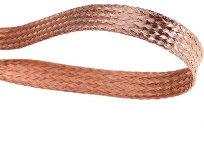11.8-inches Braided Ground Strap Automotive Heavy Duty Copper Ground Strap with 1/4-inches Terminal Lugs 5PCS