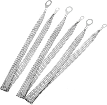 Automotive Ground Strap 3pcs Braided Ground Strap 10" x 1/2" and 2pcs 13" x 1/2" Ring Terminal for Vehicle Grounding
