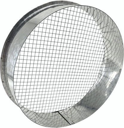 8" Galv Steel Outside Dryer Vent Cover Weatherproof Hood w/Mesh Screen | Rustproof galvanized steel vent cover blocks rain & wind. Built-in mesh stops birds & mice. Fits standard 8" ducts easily