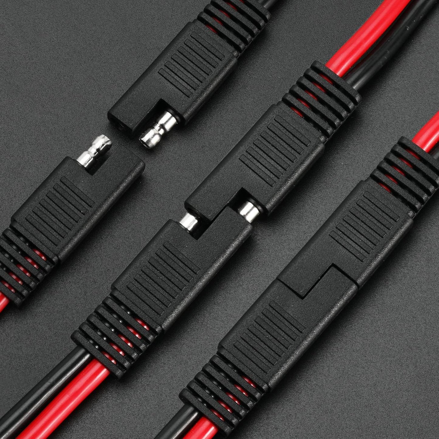 10 AWG SAE to SAE Extension Cable 10 Gauge 2-Pin SAE Connector Extension Cord with Dual Head Plug for Solar Panel Automotive Car Motorcycle 12in