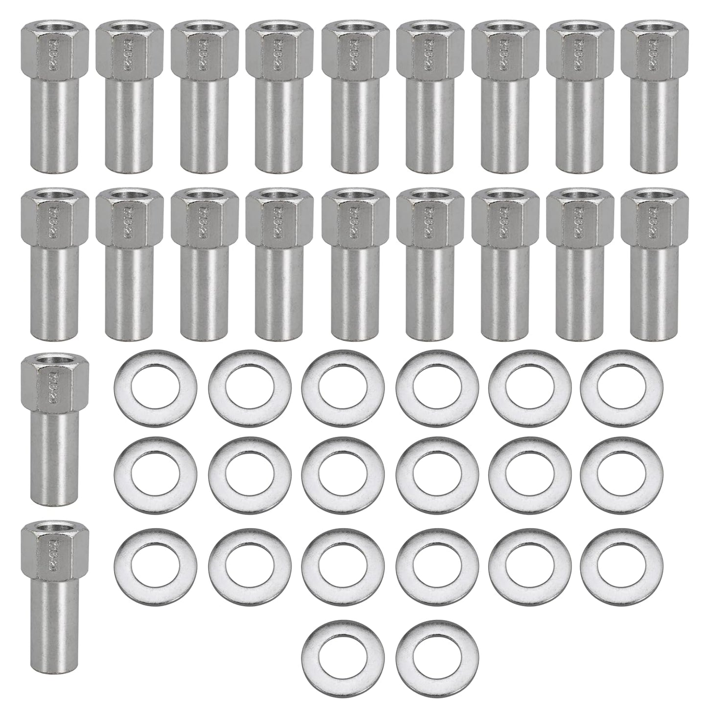 7/16"-20 Wheel Lug Nut for Cragar for SST Mag with Center Washer Open Ended, 13/16” Hex 2.01” Total Length (20Set)