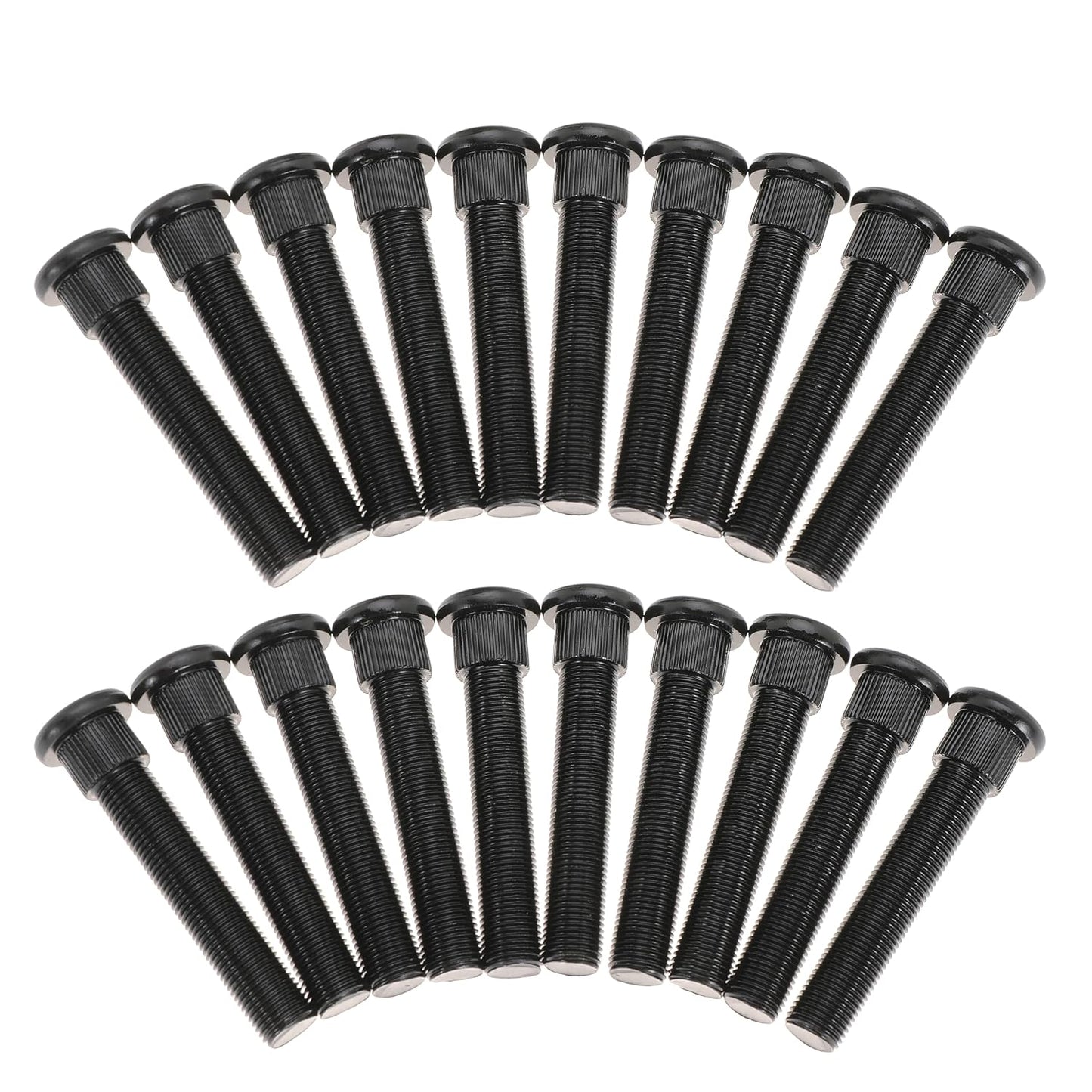 Wheel Stud Bolt 1" Longer Than Stock for Ford for Mustang 1965-2004 for Chevy C10 1973-1987 with Extended Length, 1/2" x 20 Thread, 3" Length, 0.625 Knurl (20Pcs)