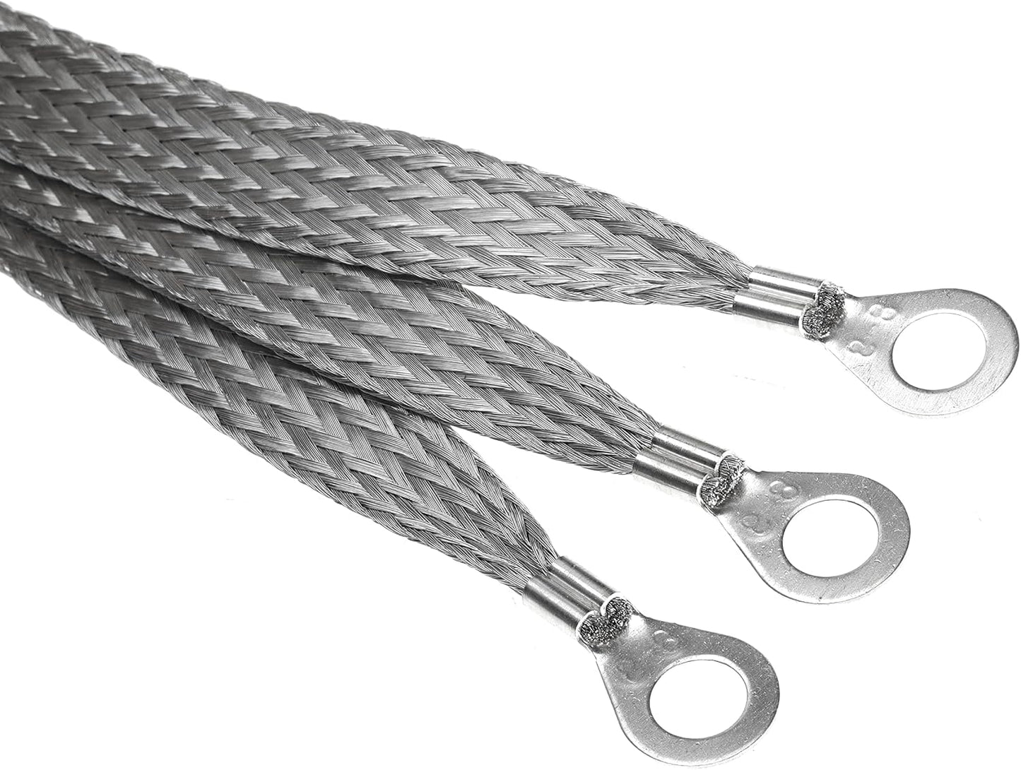 Automotive Ground Strap 3pcs Braided Ground Strap 10" x 1/2" and 2pcs 13" x 1/2" Ring Terminal for Vehicle Grounding