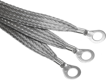 Automotive Ground Strap 3pcs Braided Ground Strap 10" x 1/2" and 2pcs 13" x 1/2" Ring Terminal for Vehicle Grounding
