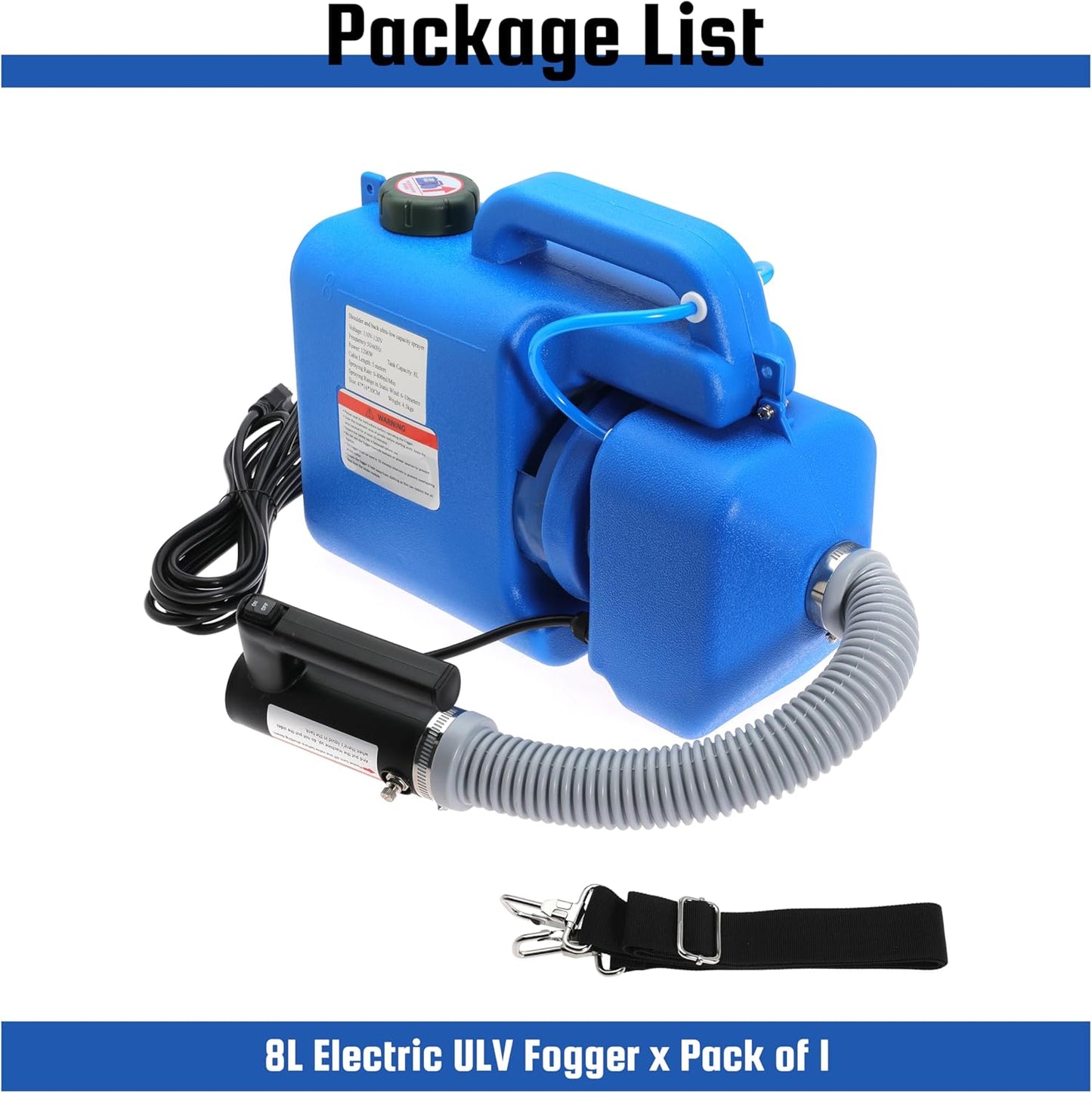 8L (2 Gallon) ULV Fogger Sprayer Machine Electric Portable Ultra-Low Volume Atomizer
