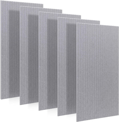 5 Pack Large Acoustic Panels for Wall Sound Proof 47.2 x 23.6 x 0.35 Inch Sound Dampening Panels for Wall Decor Sound Absorbing Polyester Fiber Wall Panel for Bedroom Home Studio Office