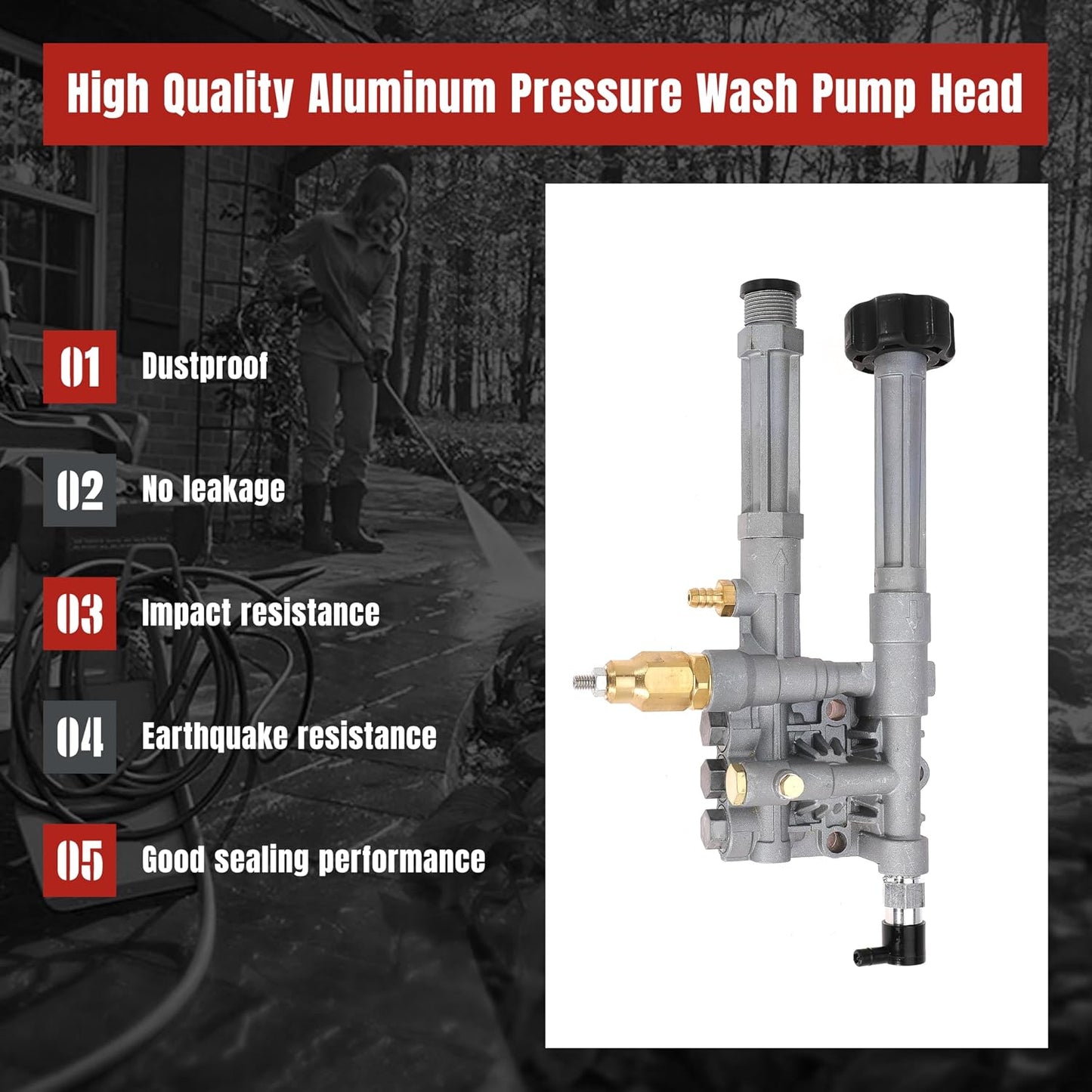 Replacement AR42940 Pressure Washer Pump Head Assy 2600 PSI, 2.2 GPM with EZ Start/Thermal Relief Valve Replace AR42518 AR43061 for RMW2G20 RMW2.2G20D RMW2.2G24