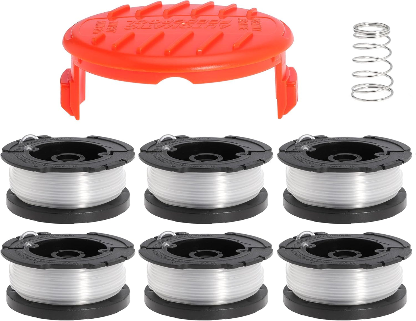 AF100 String Trimmer Replacement Spool 0.065" String Trimmer Line for Black+Decker AF-100 AF-100-3ZP AF-100-BKP AF-100-2 Weed Eater Spool Replacement Spool 30ft (6Spools+1Caps)