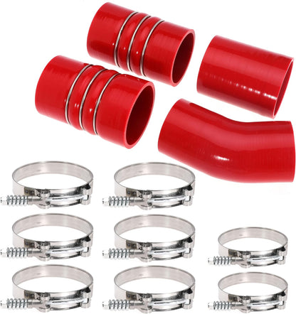 6.0 Turbo Intercooler Boots Clamps Kit For Ford F250 F350 Super Duty Excursion Econoline 6.0L Powerstroke Diesel 6.0 Turbo Intercooler Pipe Boot Kit 2003-2007 with T Bolt Clamp