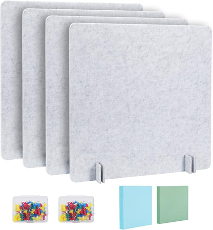Desk Privacy Panel Acoustic Divider Panel Portable Desk Partition Desk Divider Noise Visual Isolate Table Divider for Student Study Office Library (Gray-4, 15.75" x 23.6")