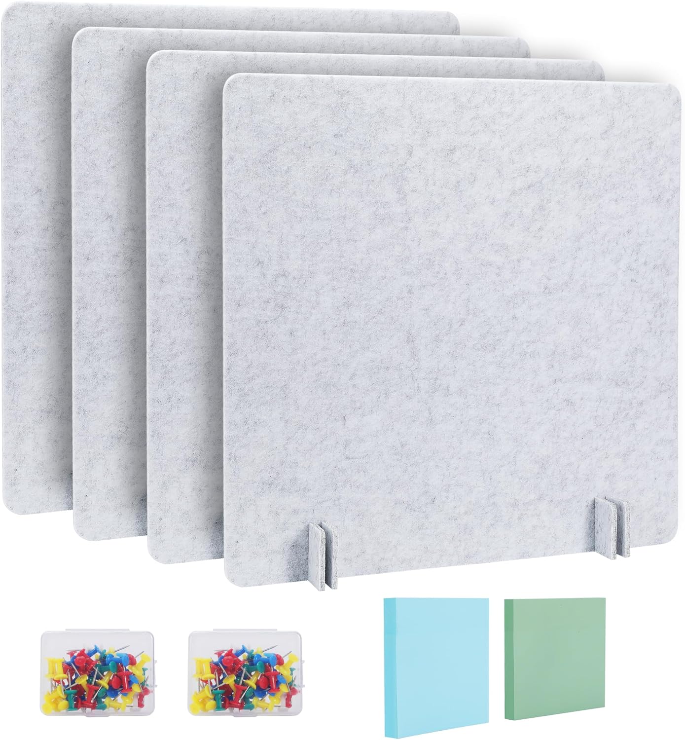 Desk Privacy Panel 2PCS 23.6" x 23.6" and 1PCS 47.2" x 23.6" Acoustic Panel Portable Desk Partition Desk Divider Noise Visual Isolate Table Divider for Student Study Reception Area Office Library