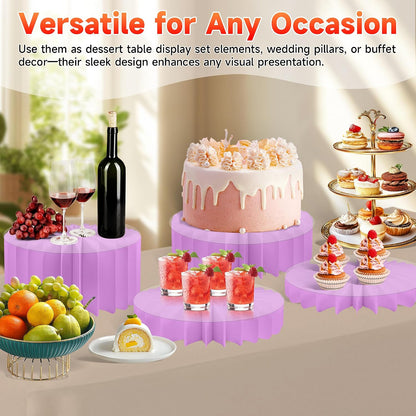 4-Pack Buffet Risers |Food Risers for Buffet Table,Black able Acrylic Risers Display Stands for Party | Cake Stand for Wedding, Birthday & Festive Tables (purple, 4 park)