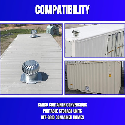 8 Inch Shipping Container Roof Vent Adapter 8" for Whirlybird Turbines, Round Chimney Caps and Corrugated Roof Window Vents, 2 Pack, Silver