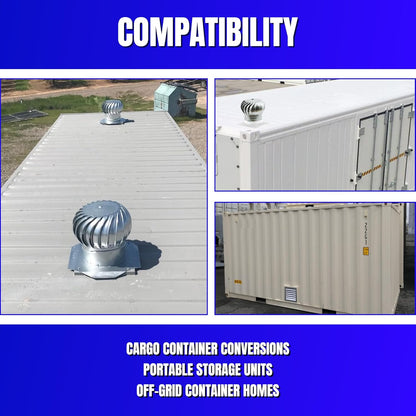 8 Inch Shipping Container Roof Vent Adapter 8" for Whirlybird Turbines, Round Chimney Caps and Corrugated Roof Window Vents, 1 Pack, Silver
