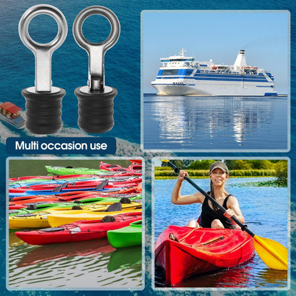 2 Pcs Boat Plug Snap Handle Boat Drain Plug Rubber Plugs with Brass/Stainless Steel Handle Marine Twist Plug Boat Accessories