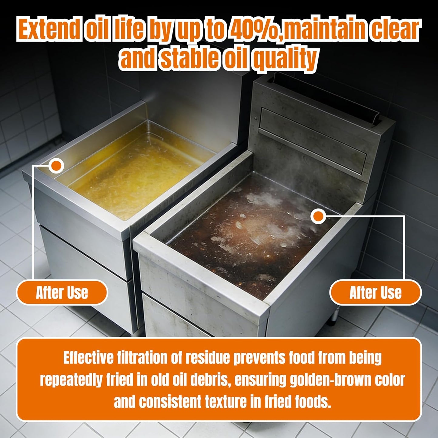 AF45 Commercial Deep Fryer Filter Screen Strainer 550 Micron Oil Filter for Commercial Restaurant Kitchens Stainless Steel 13.75x13.75” Extends Oil Life 40% by Capturing Debris Grease