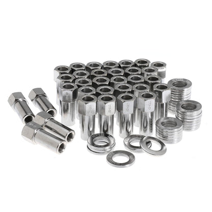 7/16"-20 Wheel Lug Nut for Cragar for SST Mag with Center Washer Open Ended, 13/16” Hex 2.01” Total Length (20Set)