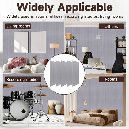 5 Pack Large Acoustic Panels for Wall Sound Proof 47.2 x 23.6 x 0.35 Inch Sound Dampening Panels for Wall Decor Sound Absorbing Polyester Fiber Wall Panel for Bedroom Home Studio Office