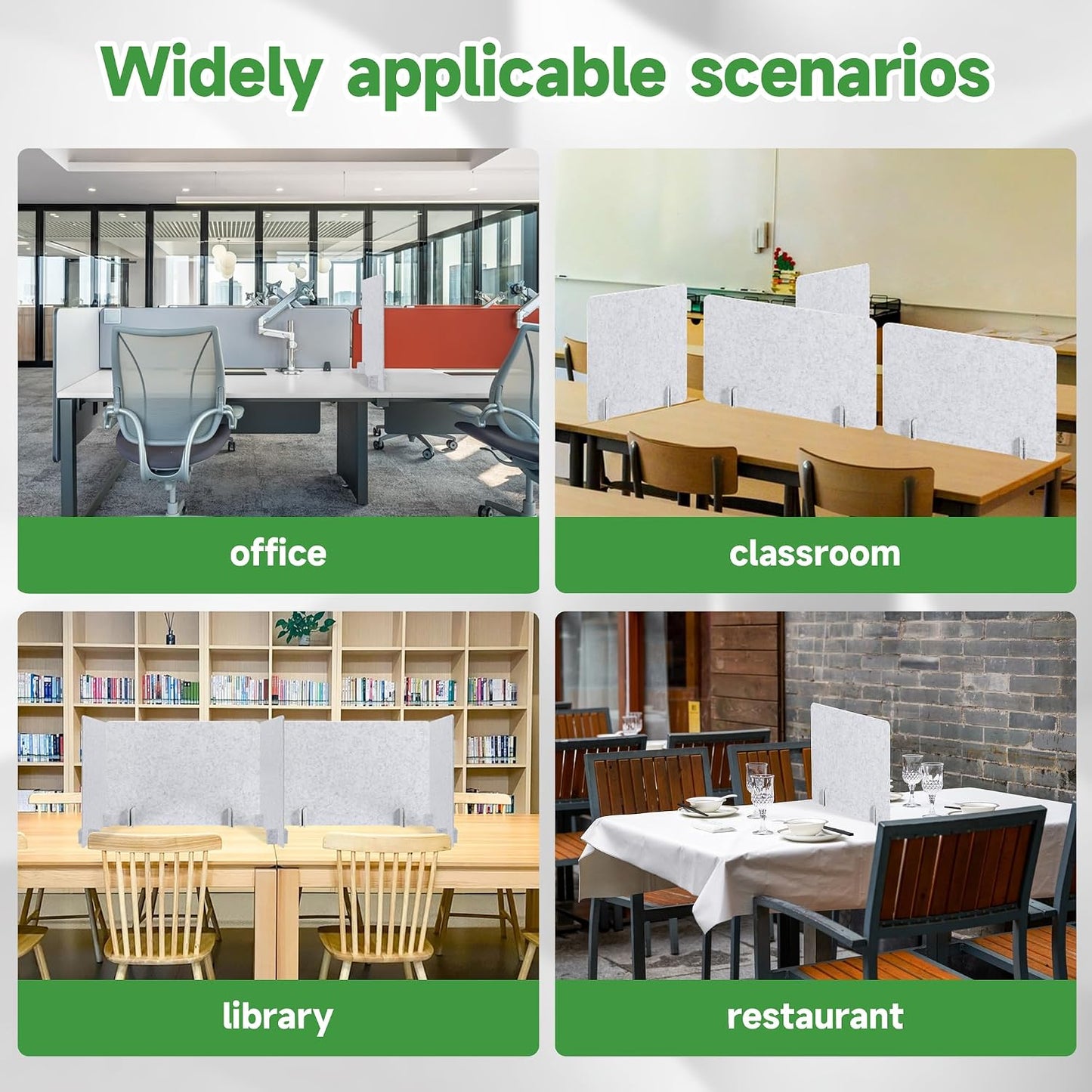 Desk Privacy Panel Acoustic Divider Panel Portable Desk Partition Desk Divider Noise Visual Isolate Table Divider for Student Study Office Library (Gray-4, 15.75" x 23.6")
