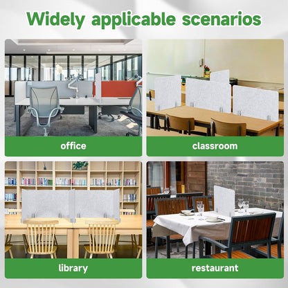 Desk Privacy Panel 2PCS 23.6" x 23.6" and 1PCS 47.2" x 23.6" Acoustic Panel Portable Desk Partition Desk Divider Noise Visual Isolate Table Divider for Student Study Reception Area Office Library