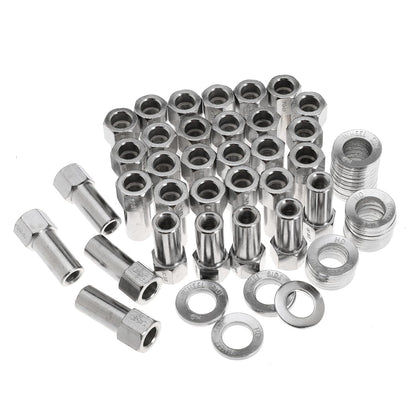 7/16"-20 Wheel Lug Nut for Cragar for SST Mag with Center Washer Open Ended, 13/16” Hex 2.01” Total Length (32Set)