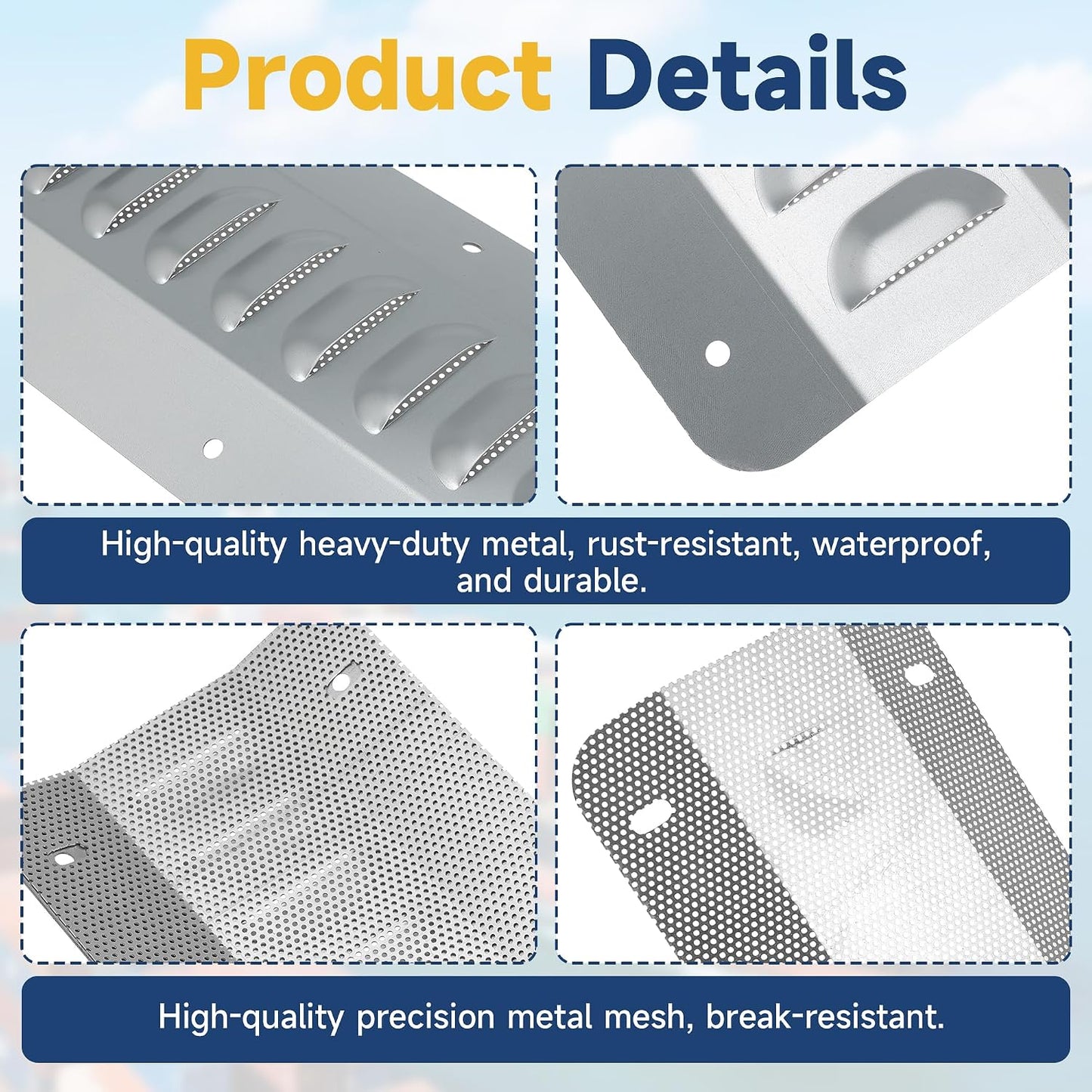 4 Set Shipping Container Vent, Container Air Vents Kit Cross Flow Ventilation Galvanized Steel Transportation Vent for Storage Containers Preventing Excessive Heat, Humidity and Condensation