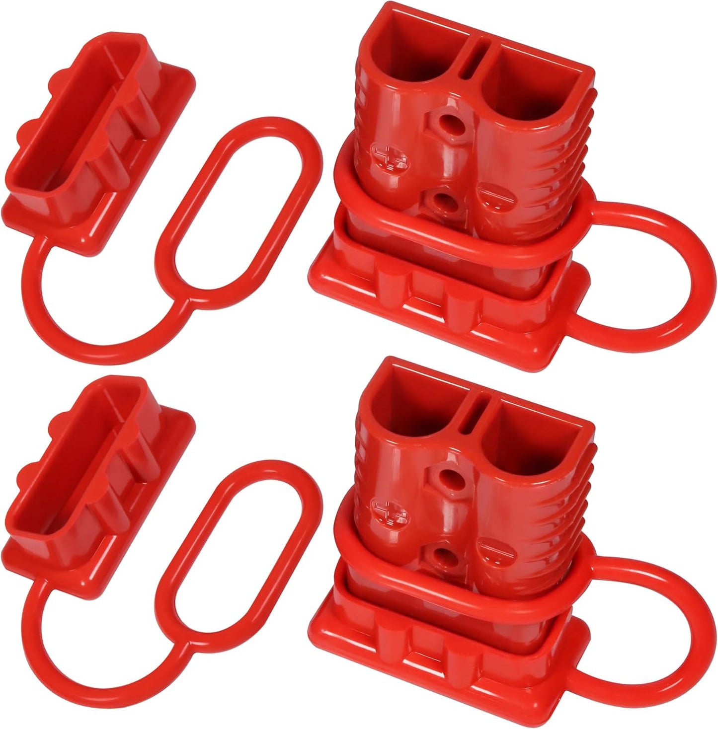 175A 600V Battery Quick Connect Disconnect Connectors Wire Harness Plug Kit for 2-4 Gauge Cables, Red