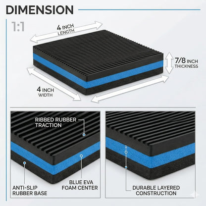 4''x 4''x 7/8'' Anti Vibration Pad, Rubber EVA Sound Isolation Vibrating Mat for Air Compressor, Conditioner, Treadmill, HVAC Washer Dryer (Pack of 4)