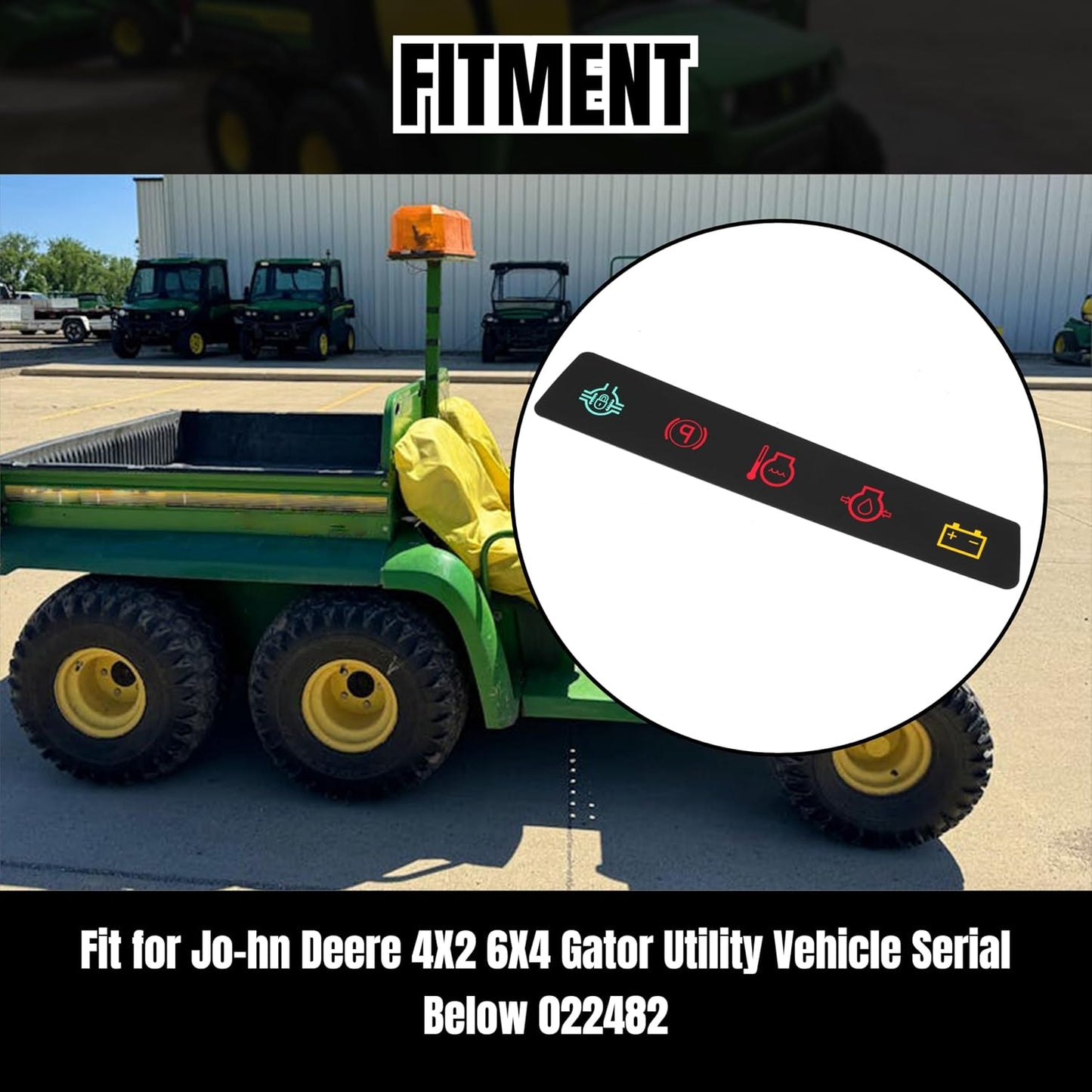 Dash Panel Decal Instrument Panel Indicator Label Sticker Replace M117670 for Jo-hn Deere 4X2 6X4 Gators Utility Vehicle Serial Below 022482 (2PCS)