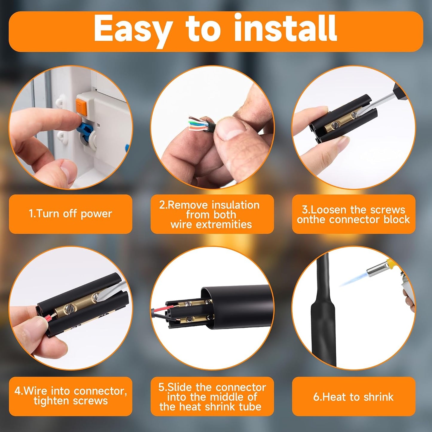 Underground Wire Splice Kit Connectors and Heat Shrink Tube Electrical Cable Direct Buried Uf Wire for 14/3 to 8/3 Range Handle Voltages Up to 600 Volts (4Set)