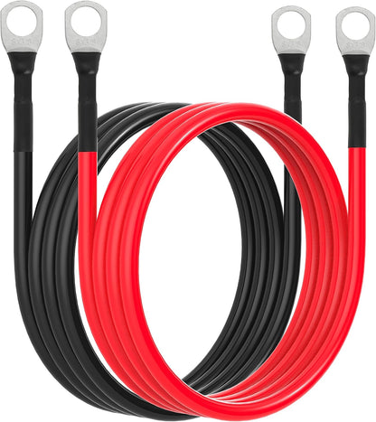 5 AWG Battery Cable 5AWG Gauge Battery Inverter Cables for Automotive Solar Marine Boat RV Car Motorcycle (5 AWG, 10FT, 3/8"+5/16")