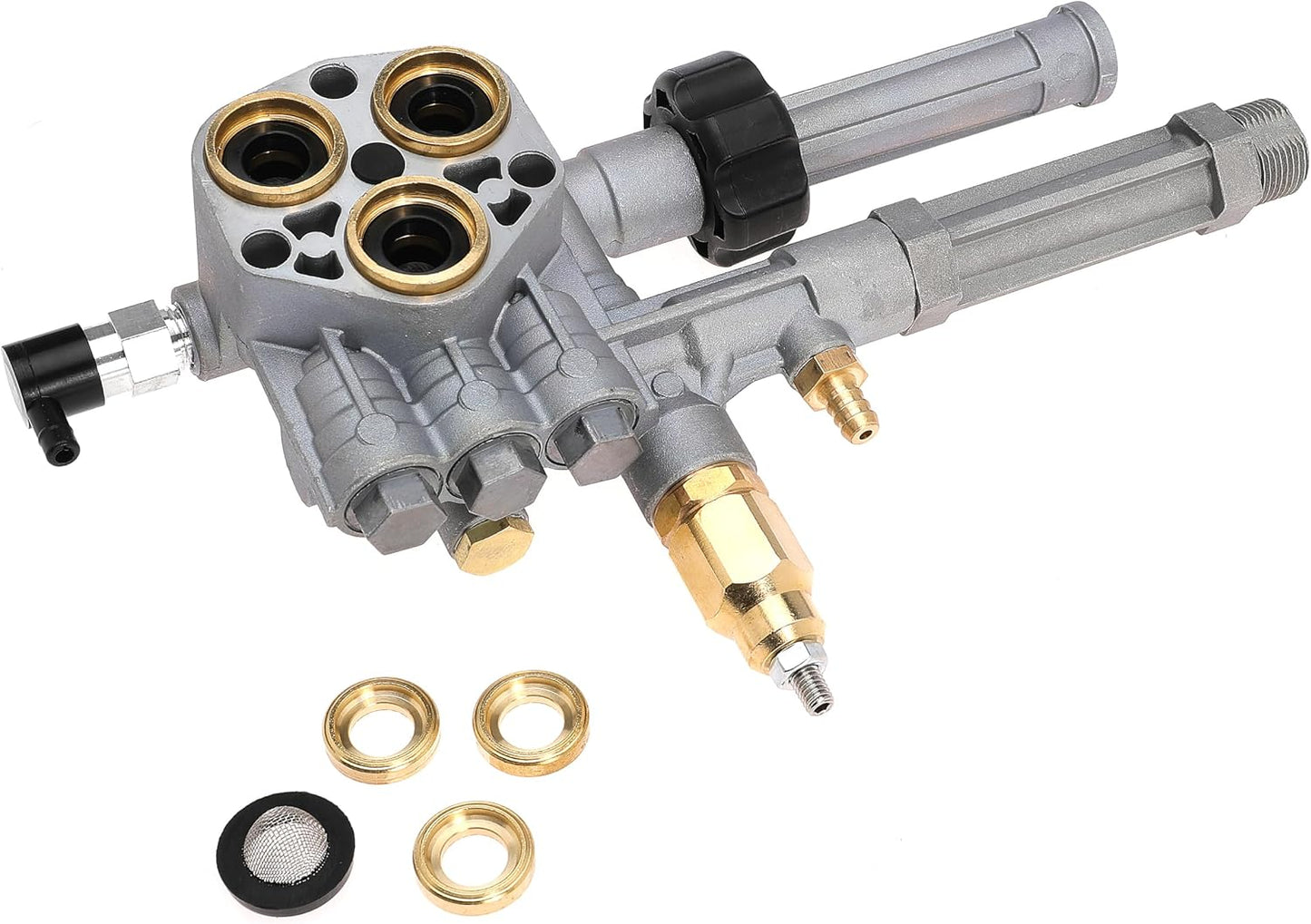 Complete Pressure Washer Pump Head Replace AR43361 for SRMW2.3G28 Pump | Replace 43361,For SRMW2.4G28 Pumps, For Annovi Reverberi, For Toro, For Troy Bilt, With Unloader and Relief Valve