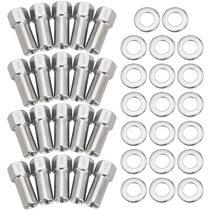1/2"-20 Wheel Lug Nut for Cragar for SST Mag with Center Washer Open Ended, 13/16” Hex 2.01” Total Length (20PCS)