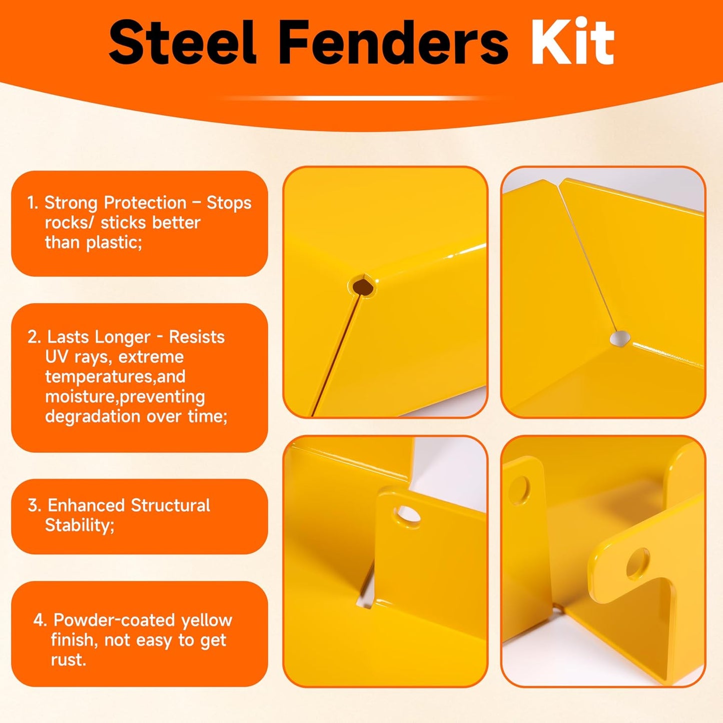 Replacement 19A70062100 Steel Fender Kit for Cub Cadet RZTL Ultima Series ZT1 ZT2 ZT3 Zero-Turn Mowers