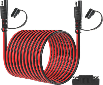 12FT 12AWG SAE Extension Cable, 12 AWG SAE to SAE Quick Disconnect Wire Harness 12 Gauge with SAE Polarity Reverse Adapter for Solar Panel RV Battery Automotive and Marine Applications (12AWG 12FT)