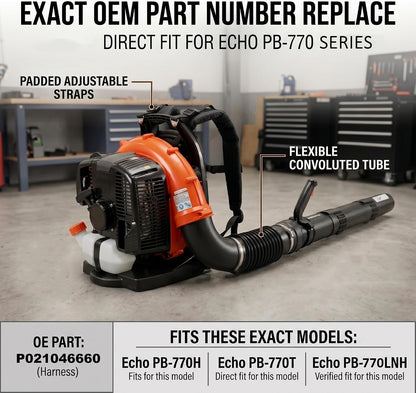 Backpack Blower Straps Replaces P021046660 P021046661 with E164000090 Blower Tube for Echo PB-770H PB-770T PB-760LNH Back Pack Leaf Blower