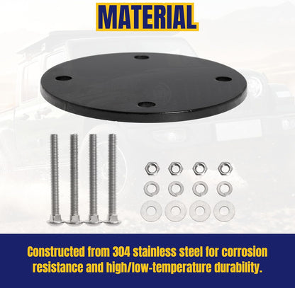 Mount Backing Plate for Rotopax Diesel Gas Can Mounting Plate Compatible with 1-1/2 Inch Off-Road Tube Roof Rack Ladder