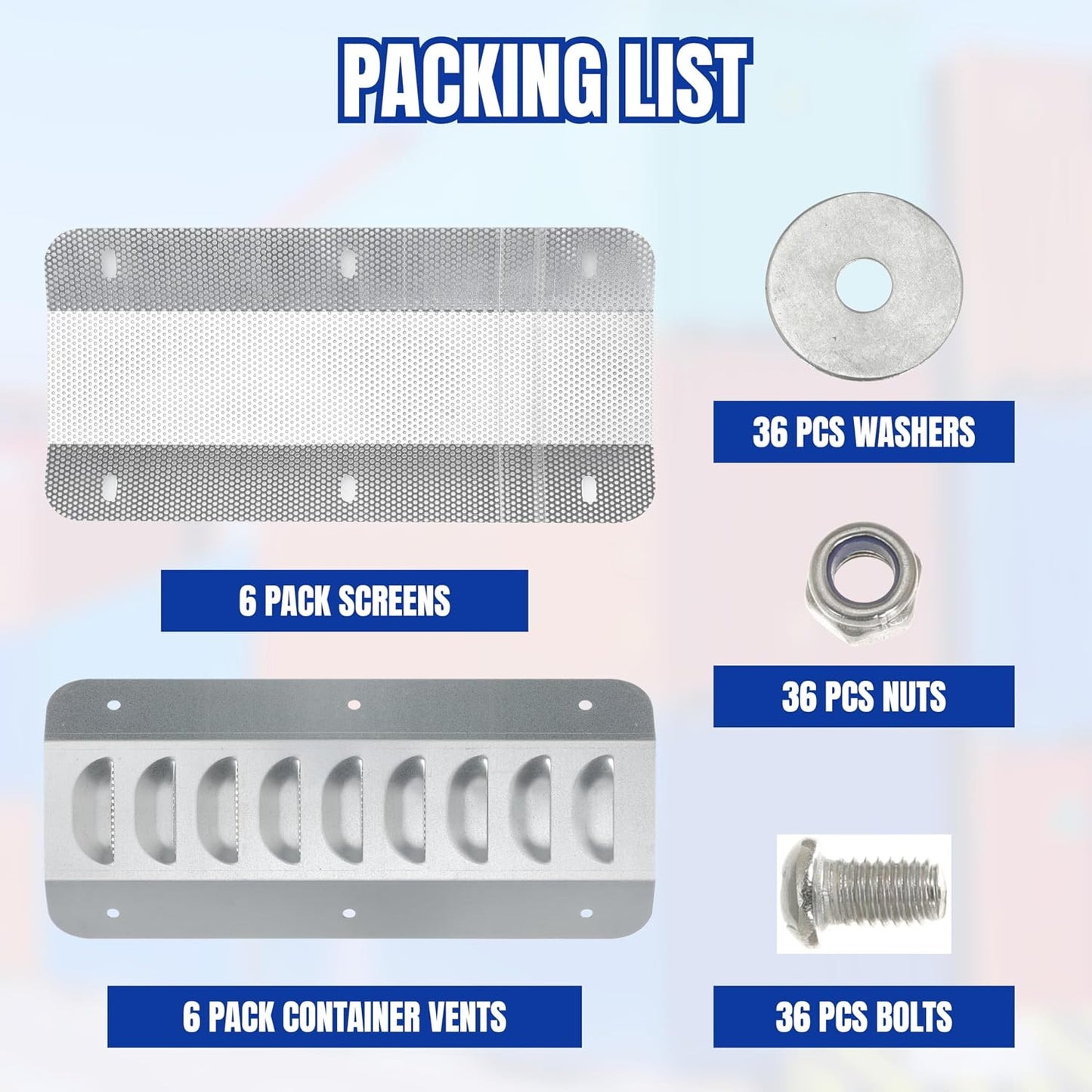 Shipping Container Vent Accessories Transportation Container Air Vents for 20ft Storage Containers Passive Cross Flow Ventilation Cargo Containers Preventing Excessive Heat and Condensation (6 Pack)