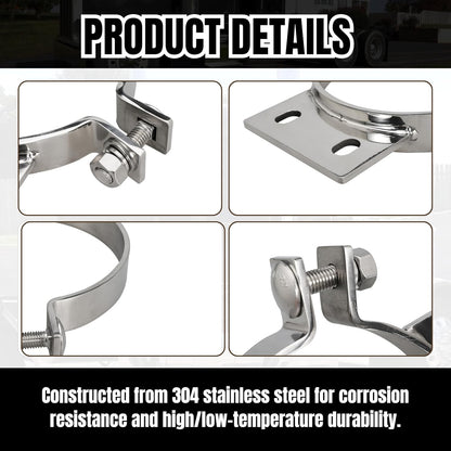 5" Stack Exhaust Clamp for Peterbilt 379 359 1987-1993 Exhaust Stack Pipe 5 inch Mount Bracket Replace 10294 (1)