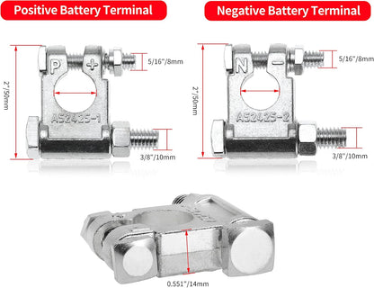 6 AWG Battery Cable 6 Gauge Battery Wires with 5/16 terminals Power Inverter Cables for Solar Boat Marine RV Car (5FT, with 3/8"+5/16" Top Post Set)