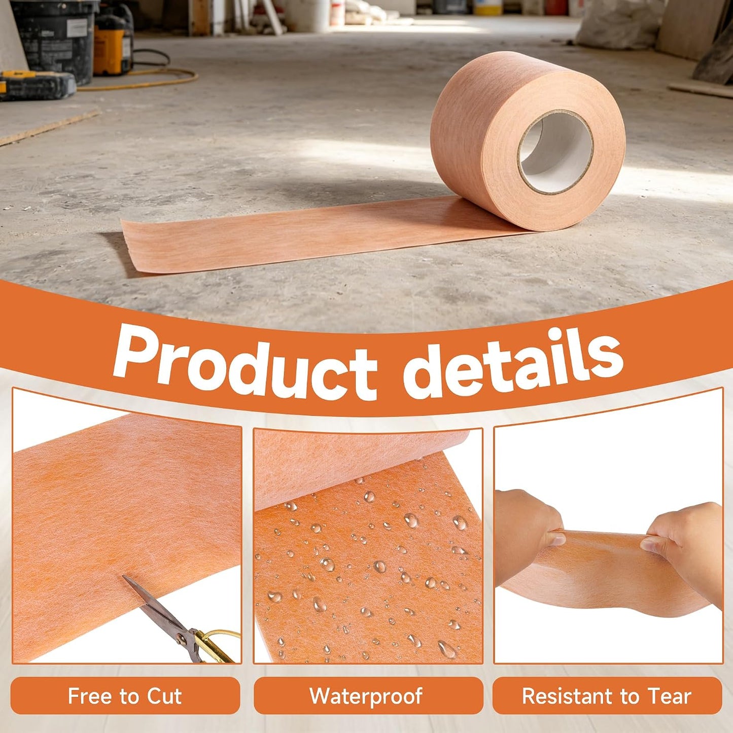 Waterproof Membrane for Shower 3.8 ft x 29 ft / 108 Square Feet Waterproofing Shower Membrane 19.7mil Thickness Waterproof for Sauna Bathroom Walls Tile Underlayment (5Inch X 98.4Ft -2roller)