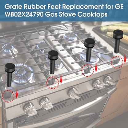Replacement WB02X24790 Gas Stove Grate Bumpers Rubber Feet for GE Range Burner Cafe Stove Top Cooktop 10 Pack